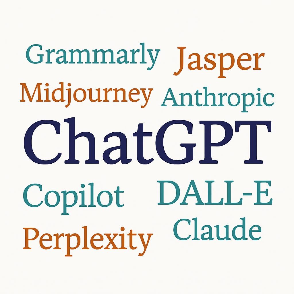 Top 5 AI tools word cloud